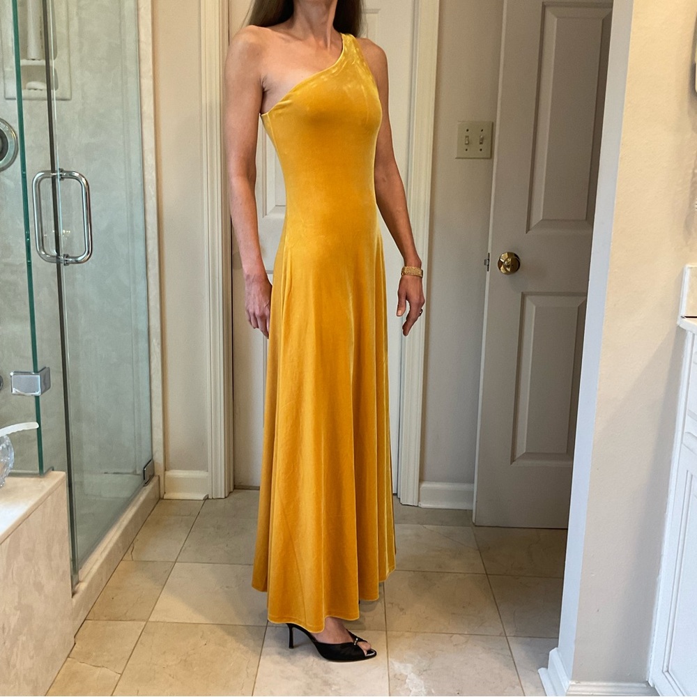 Polo Ralph Lauren One-Shoulder Velvet Stretch Cocktail Dress dress, Sz M - Picture 15 of 16